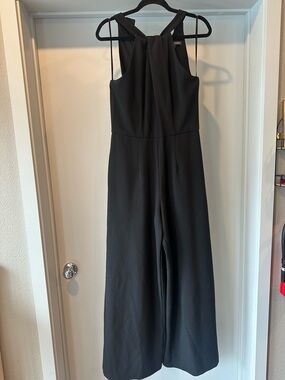 julia jordan Black Sleeveless Halter Wide-Leg Jumpsuit